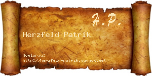 Herzfeld Patrik névjegykártya